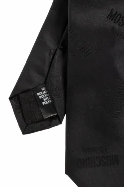 Moschino BLACK Tie with monogram