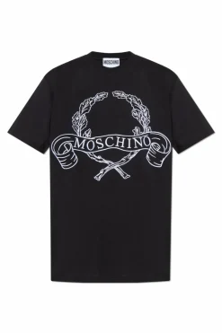 Moschino BLACK T-shirt with embroidered logo