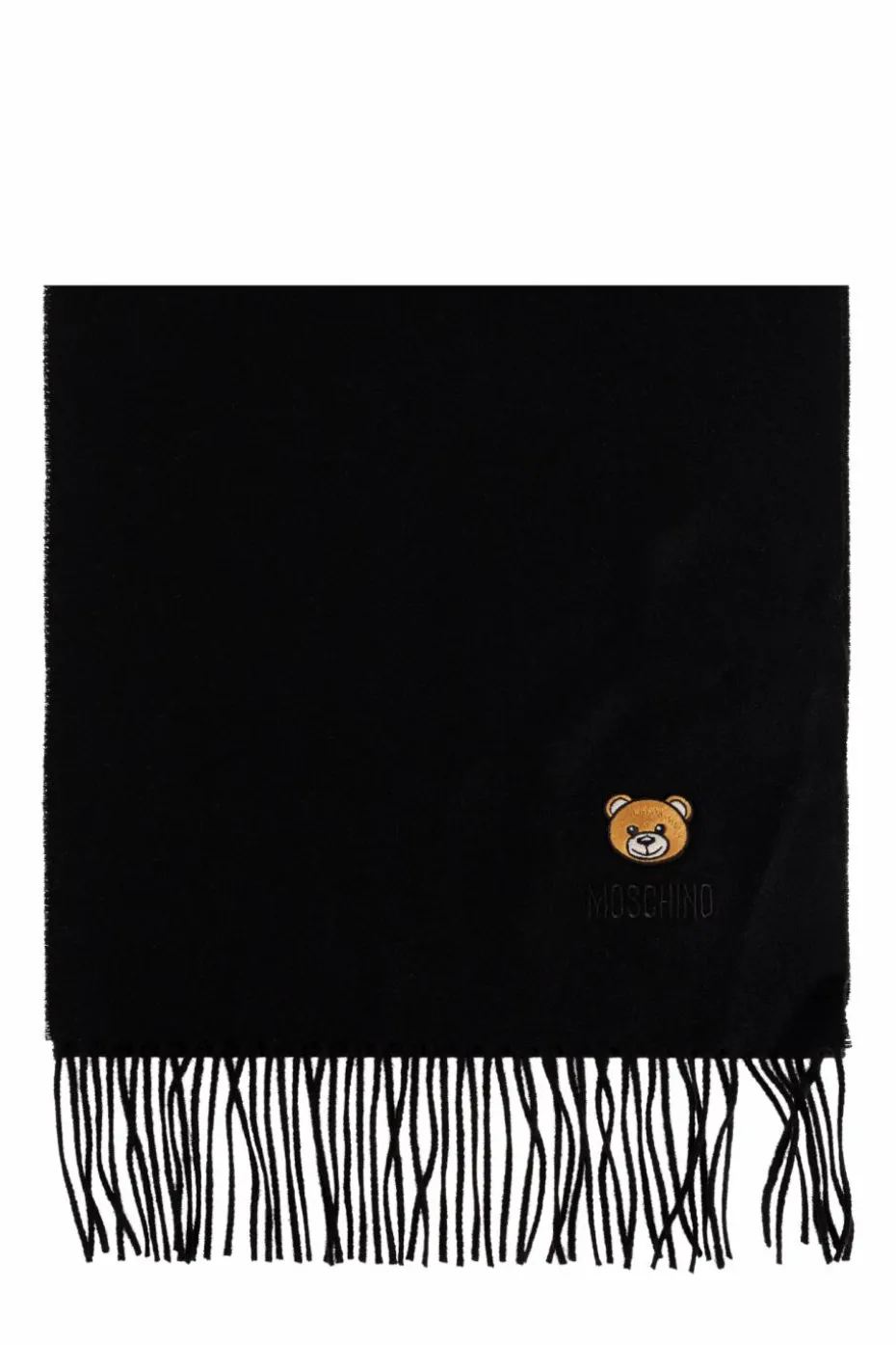 Moschino BLACK Wool scarf with logo