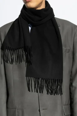 Moschino BLACK Wool scarf with logo