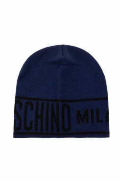 Moschino BLUE Beanie with logo