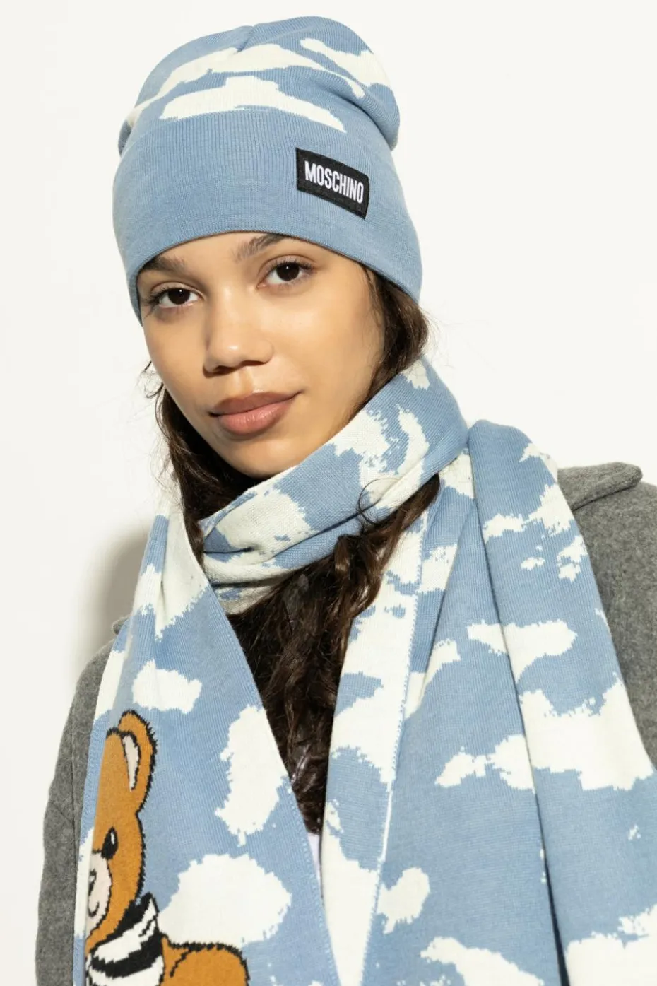 Moschino BLUE Cap with logo patch
