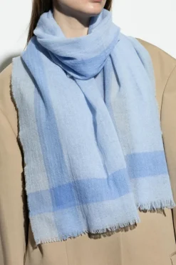 Moschino BLUE Cashmere scarf with logo