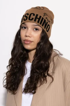 Moschino BROWN Cap with a distinctive bear motif
