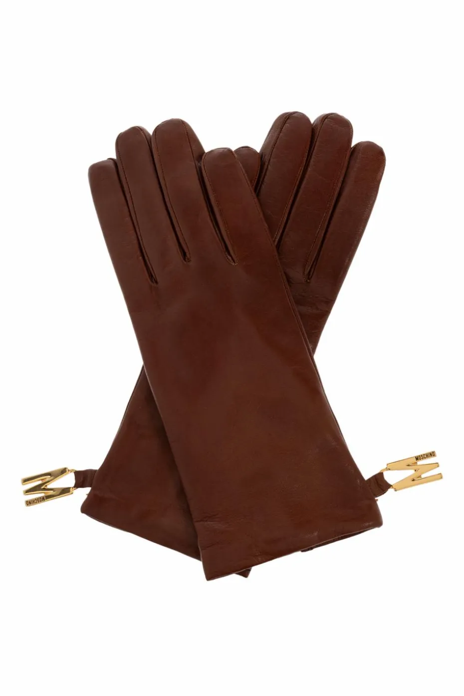 Moschino BROWN Leather gloves