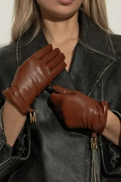 Moschino BROWN Leather gloves