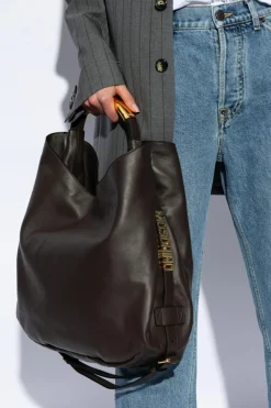 Moschino BROWN Leather shopper bag