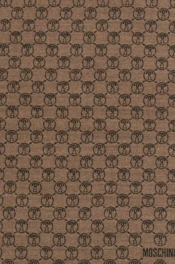 Moschino BROWN Reversible scarf with logo