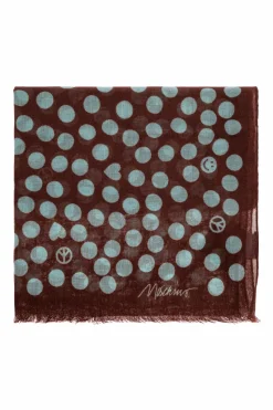 Moschino BROWN Scarf with polka dot pattern