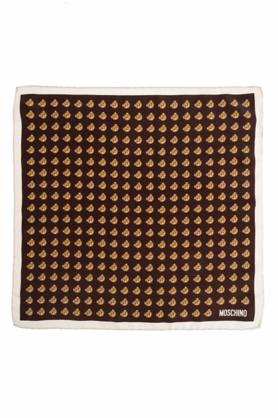 Moschino BROWN Silk pocket square