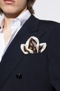 Moschino BROWN Silk pocket square