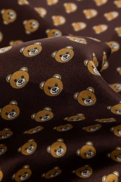 Moschino BROWN Silk pocket square