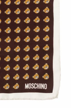 Moschino BROWN Silk pocket square