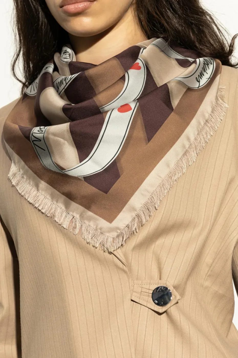 Moschino BROWN Silk scarf