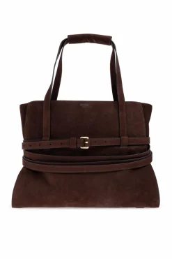 Moschino BROWN Suede shopper bag