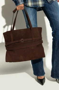 Moschino BROWN Suede shopper bag