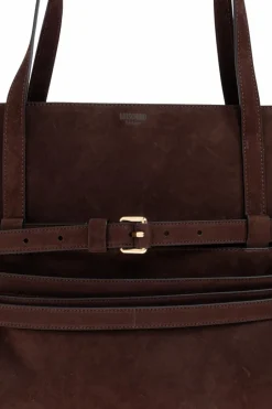Moschino BROWN Suede shopper bag