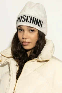 Moschino cream Cap with logo