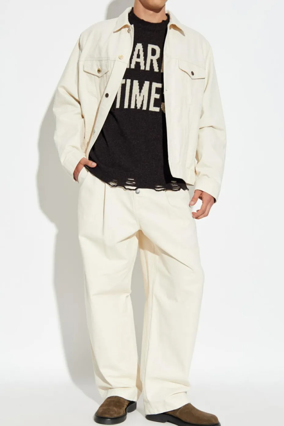 Moschino cream Jeans with logo