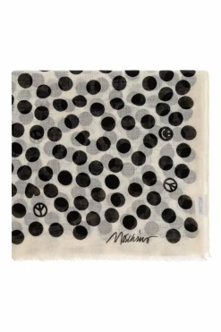 Moschino cream Scarf with polka dot pattern