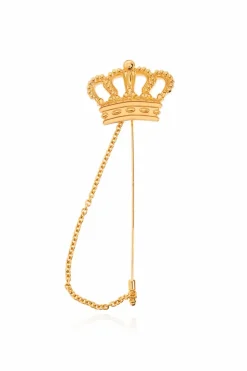 Moschino GOLD Crown-shaped brooch
