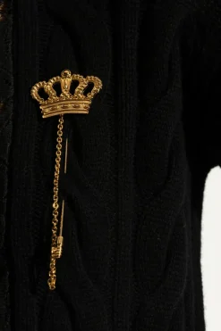 Moschino GOLD Crown-shaped brooch