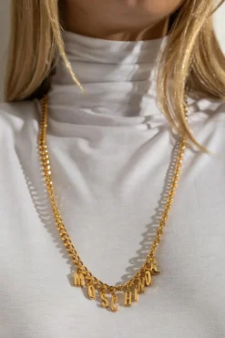 Moschino GOLD Necklace with logo