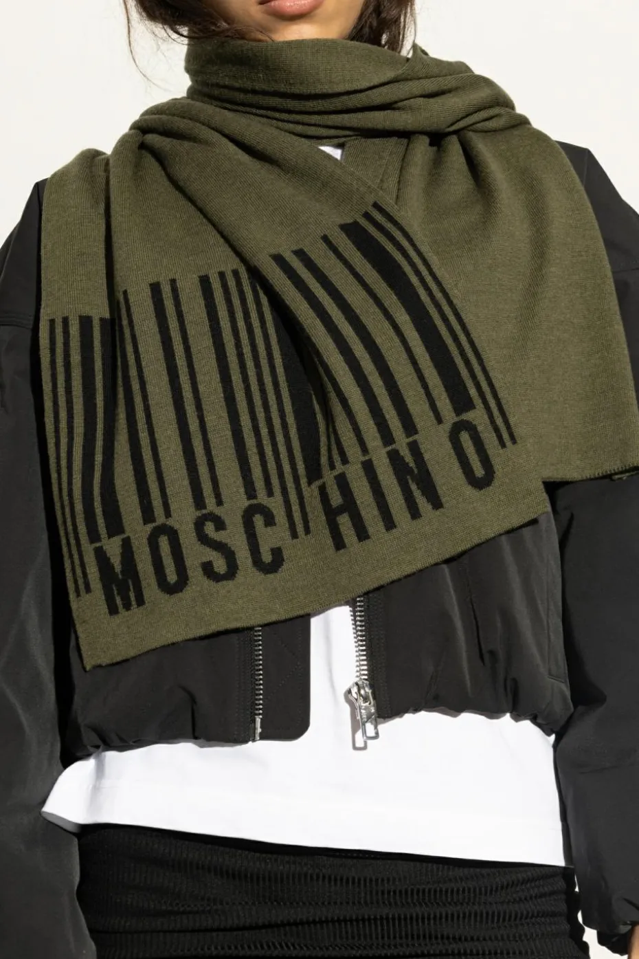 Moschino GREEN Scarf with logo