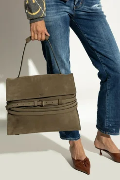 Moschino GREEN Suede shopper bag