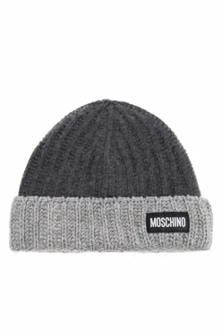 Moschino GREY Cap with logo patch