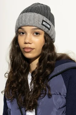 Moschino GREY Cap with logo patch