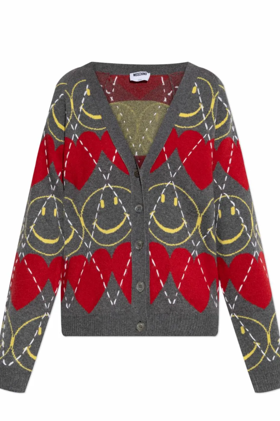 Moschino GREY Cardigan from the `Smiley` collection