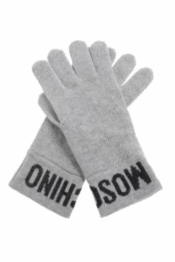 Moschino GREY Gloves with logo