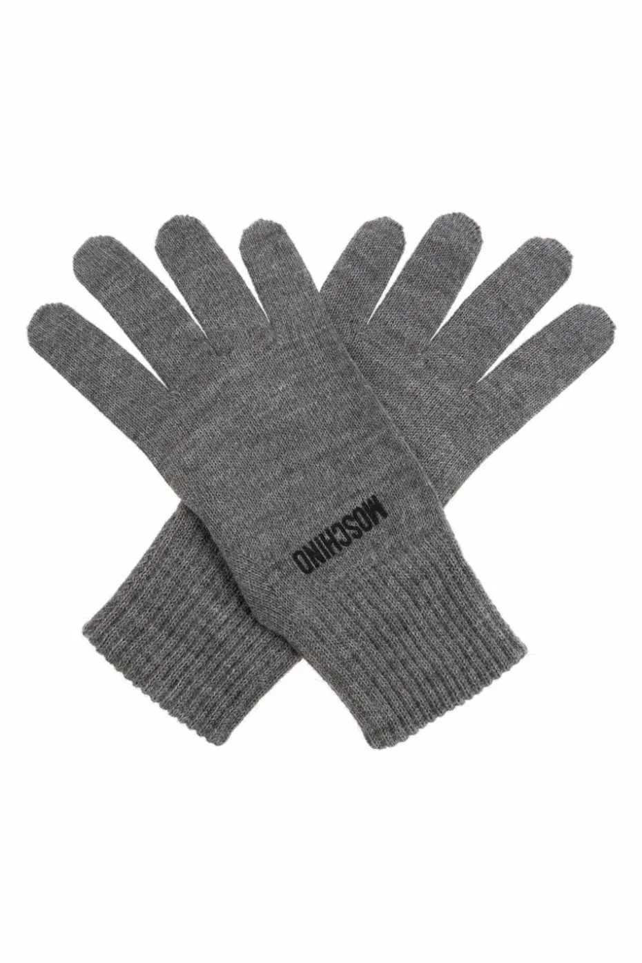 Moschino GREY Gloves with logo