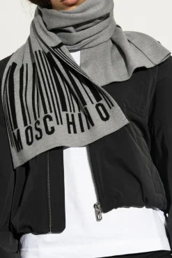 Moschino GREY Scarf with logo