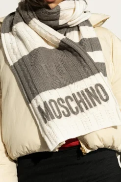 Moschino GREY Scarf with logo