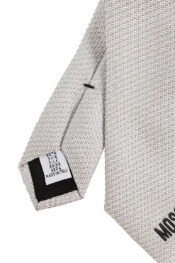 Moschino GREY Silk tie with logo