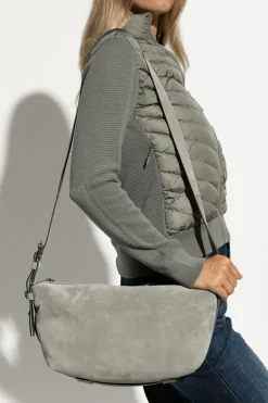 Moschino GREY Suede shoulder bag
