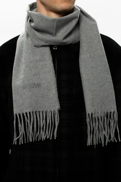 Moschino GREY Wool logo scarf