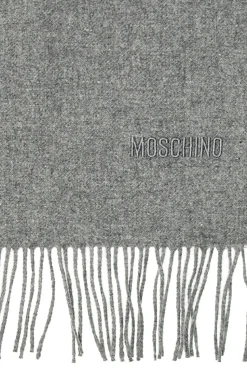 Moschino GREY Wool logo scarf