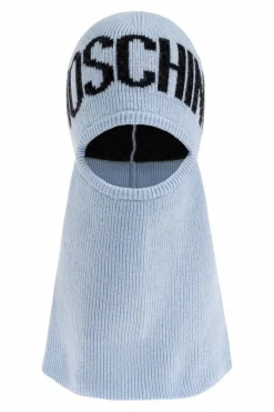 Moschino light blue Balaclava with logo