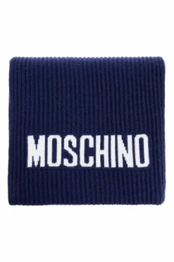 Moschino NAVY BLUE Scarf with logo