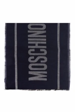Moschino NAVY BLUE Scarf with logo