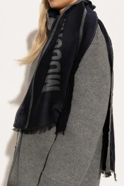 Moschino NAVY BLUE Scarf with logo