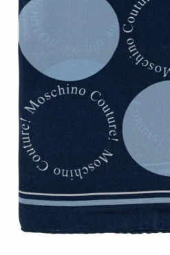 Moschino NAVY BLUE Silk scarf with logo