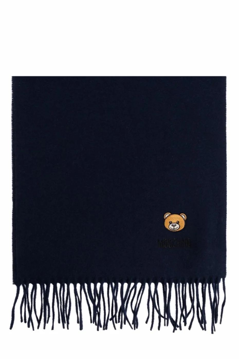 Moschino NAVY BLUE Wool scarf with logo