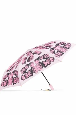 Moschino PINK Foldable umbrella with logo