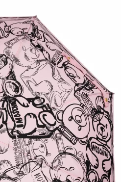 Moschino PINK Folding umbrella with logo