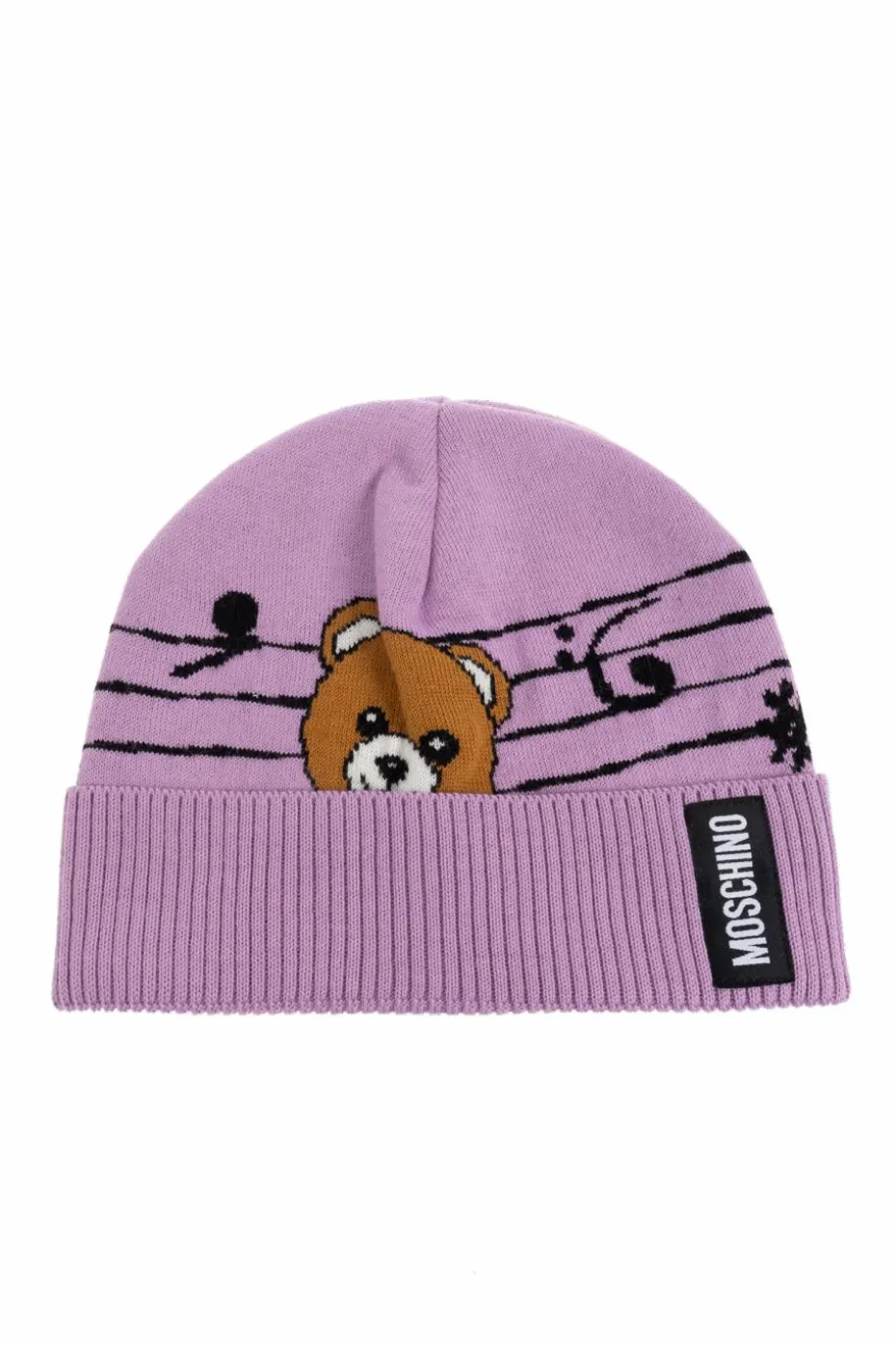 Moschino PURPLE A hat with a distinctive bear motif