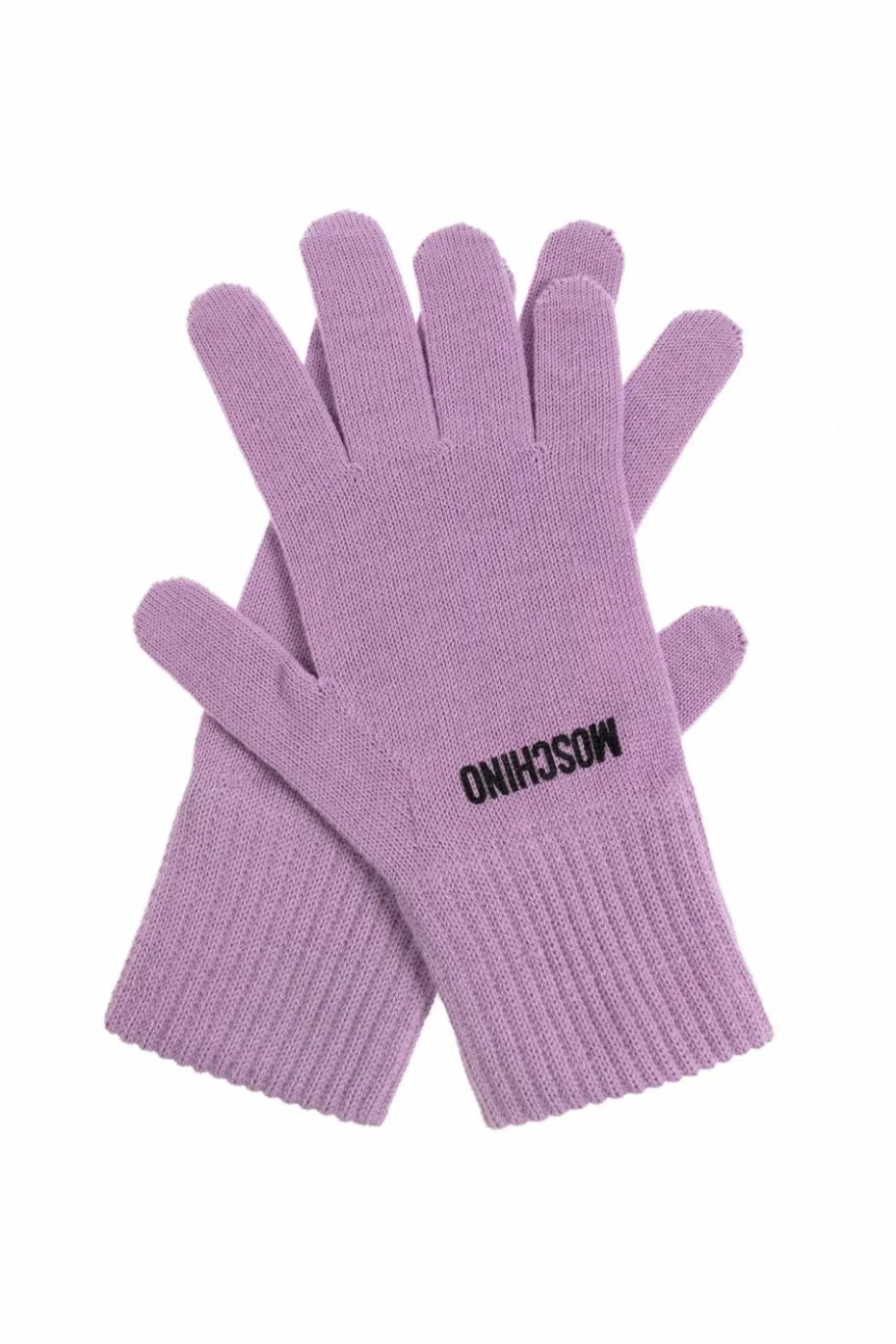 Moschino PURPLE Gloves with embroidered logo